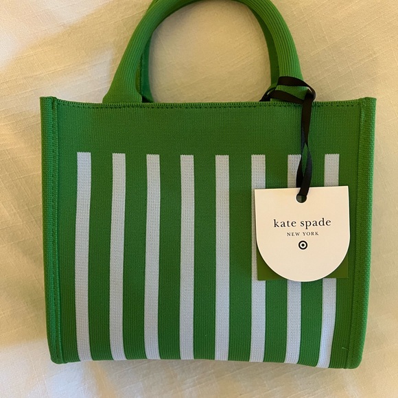 Kate Spade Green and White Striped Tote - Picture 6 of 6